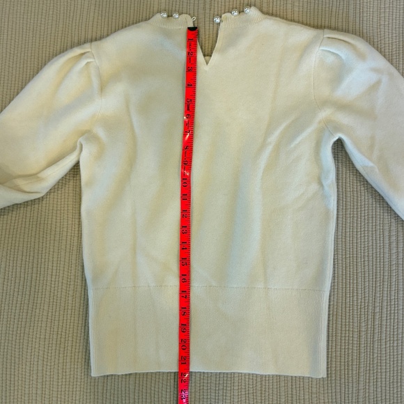 Holiday ready! Kate spade NY winter white wool & cashmere sweater pearl neck - Picture 6 of 10
